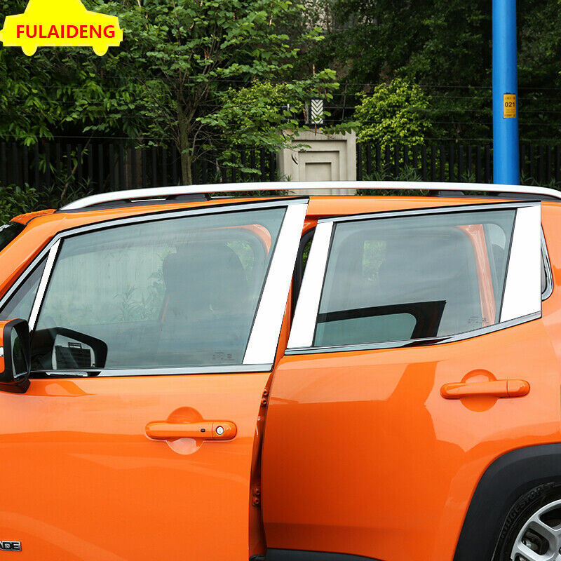 for Jeep Renegade 2015-23 Glossy black Car Window Sill Molding Trim Frame Cover