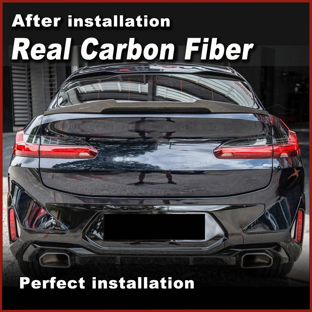 Fit for BMW X4 G02 20i M40i 2018-22 REAL Carbon Rear Trunk Spoiler Boot Wing Lip