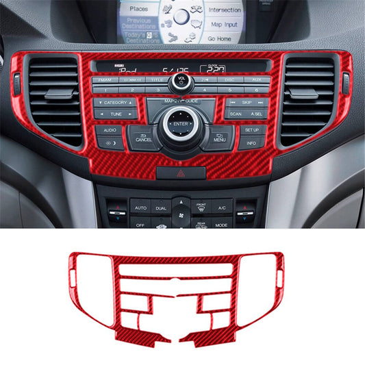 Red Carbon Fiber Radio With Navigation System Cover Trim for Acura TSX 2009-2014