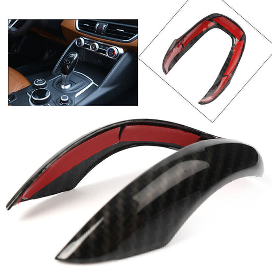 1x Carbon Fiber Gear Shift Head Cover Trim Fit for Alfa Romeo Giulia for Stelvio 2017