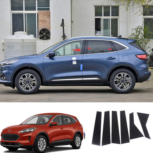 Glossy Black Window B,C Pillar Panel Cover Trims for Ford Escape Kuga 2020-2023