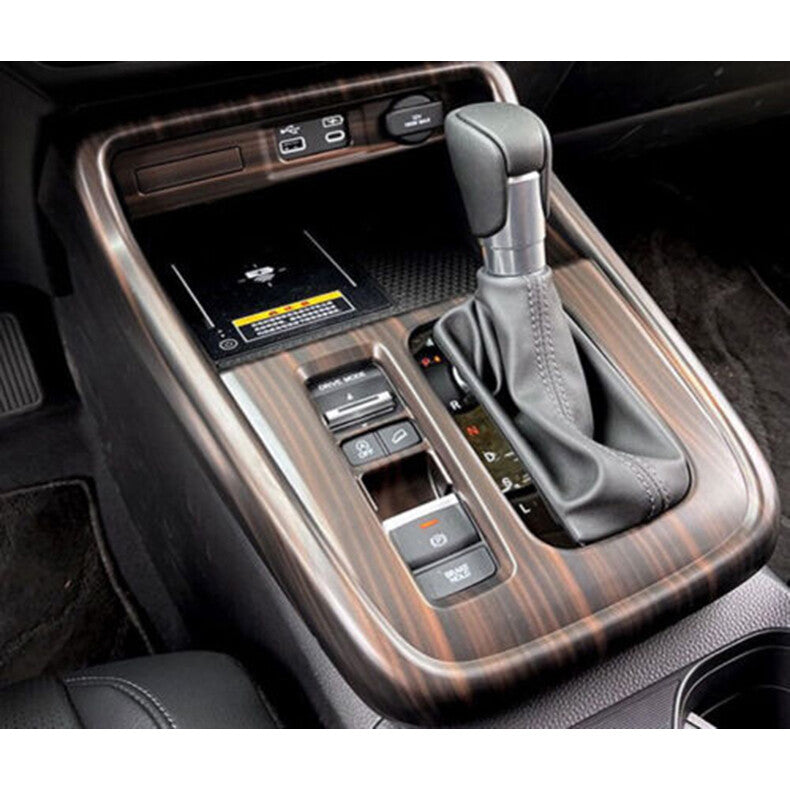 Wood Grain Console Gear Shift Box Panel Cover Trim 2pcs for Honda CR-V 2023-2024