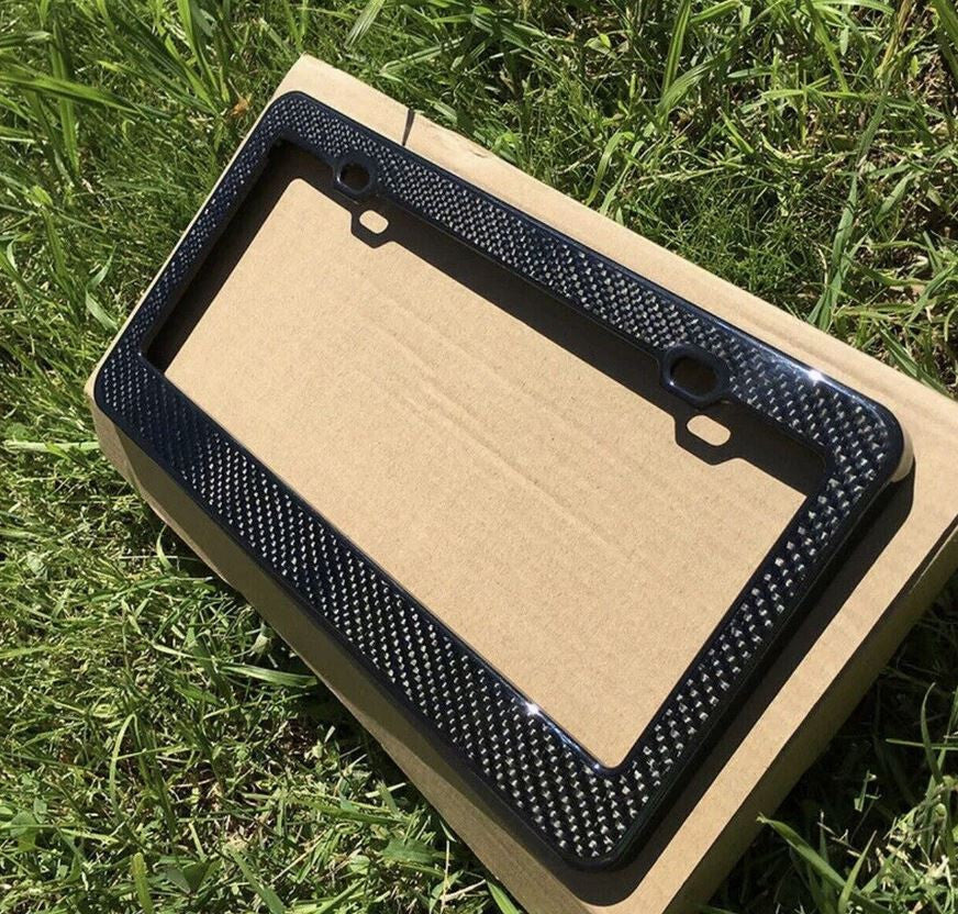 Car license plate frame cover, front cover, trunk carbon fiber suitable for BMW