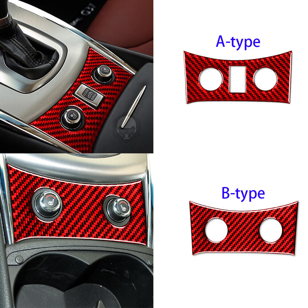 for Infiniti G37 Sedan 2010-13 Red Carbon Fiber Interior for Seat Heated Button Trim