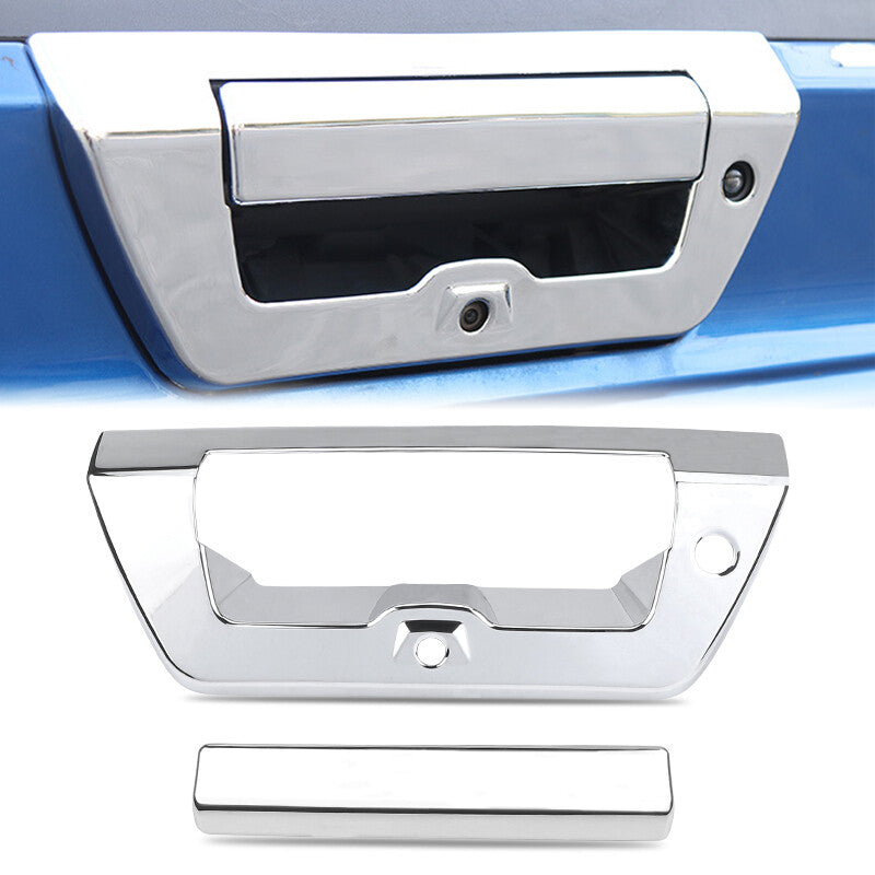 2pcs Tailgate Door Handle Cover Trim Decor Bezel for Ford F150 2015-2019 Chrome