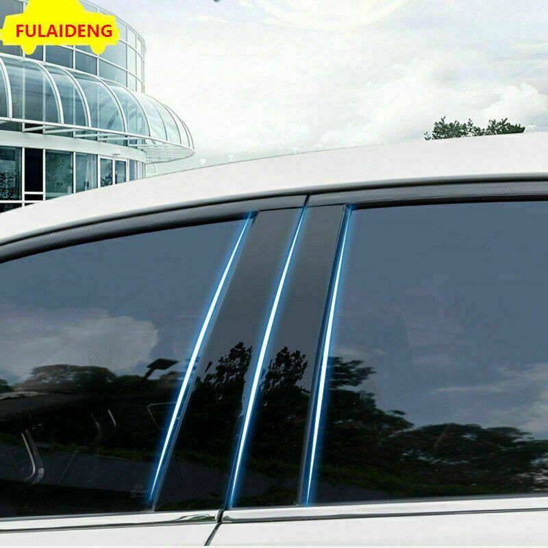 Black Pillar Posts for Toyota RAV4 2016-2018 8Pc Set Door Trim Piano Cover Kit