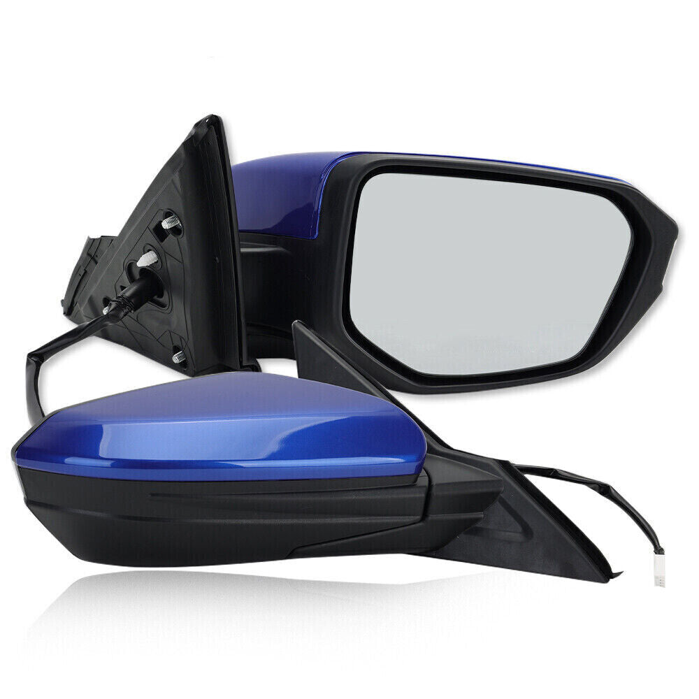 Blue replacement part for manual folding right-side mirror for Honda for Civic 2016, 2017, and 2018-21