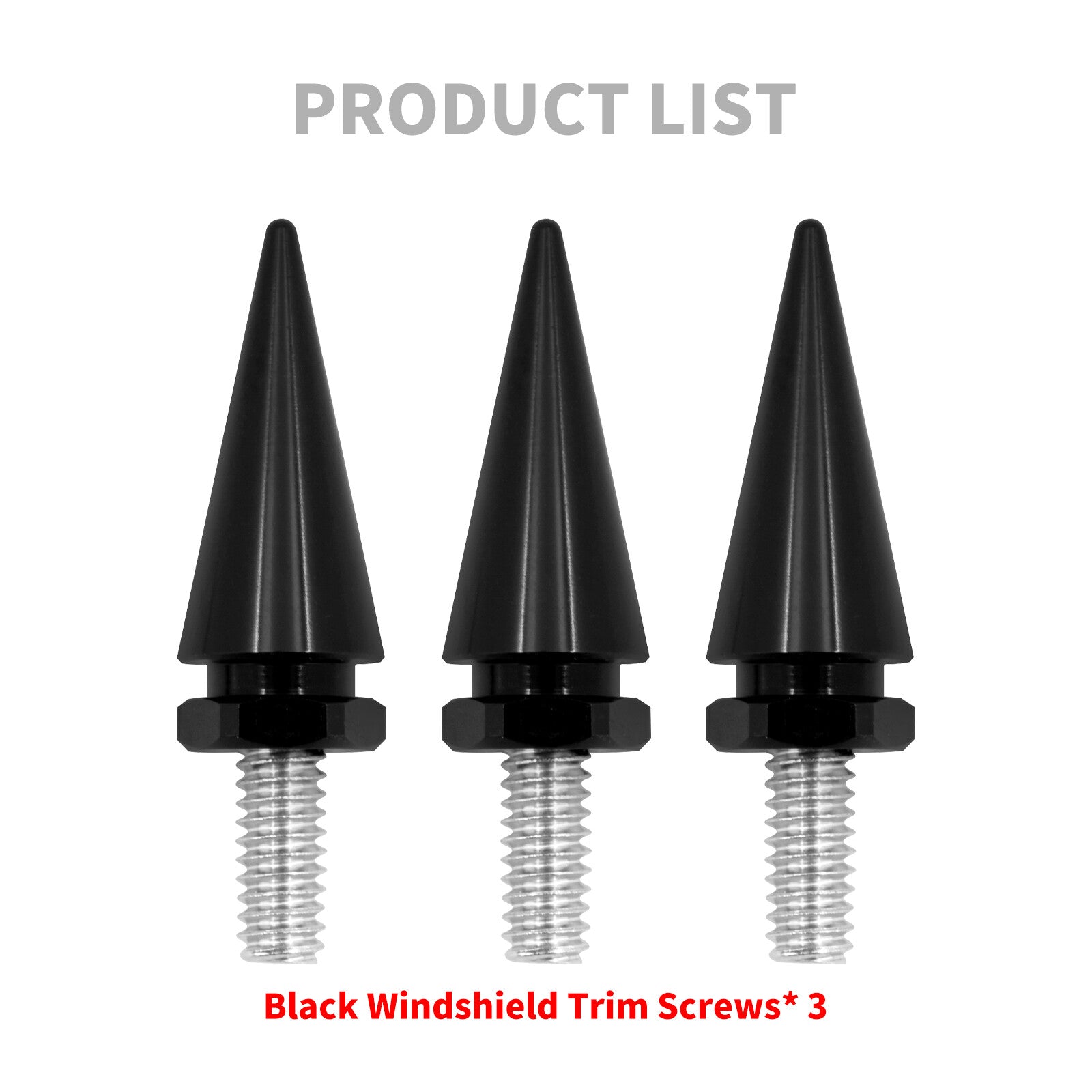 3xBlack Impaler Spike Wind Screen Windshield Bolt For Electra Street Glide 96-13