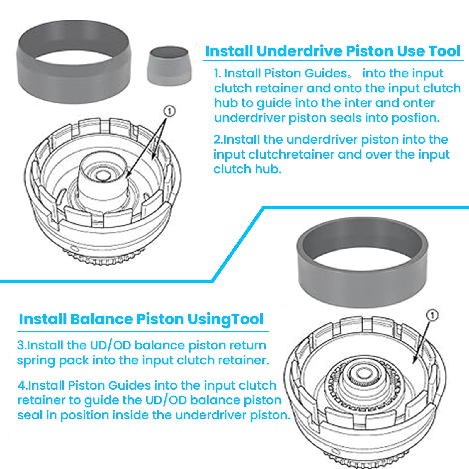 3PCS Underdrive Piston Retainer Tool for 68RFE Transmission T-3250-KM