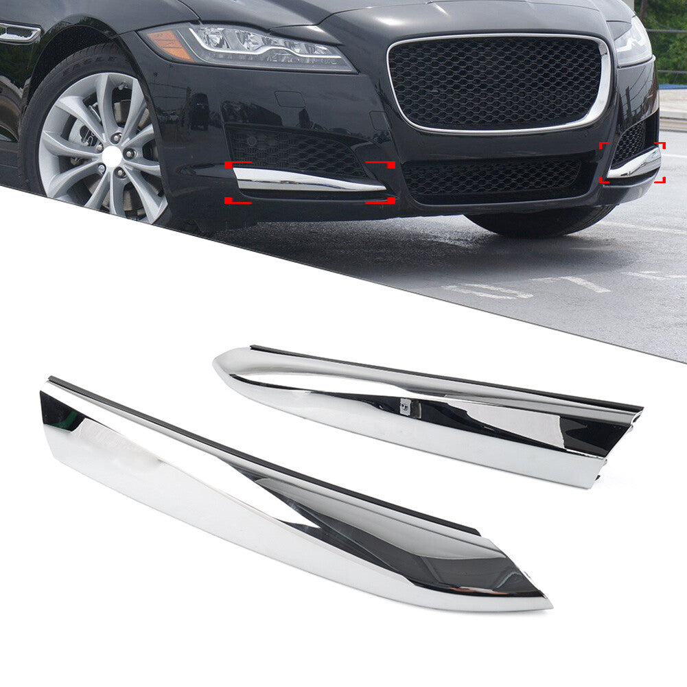Front Bumper Fog Light Lamp Grille Insert Molding Strip Cover for Jaguar XF
