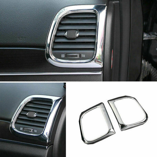 2X Chrome LR Air Condition Vent Outlet Trim for Jeep Grand Cherokee 2011-2020