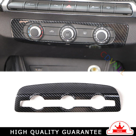 Car Console AC Switch Control Panel Trim Fit for Audi Q2L 2018-2021 Carbon Fiber