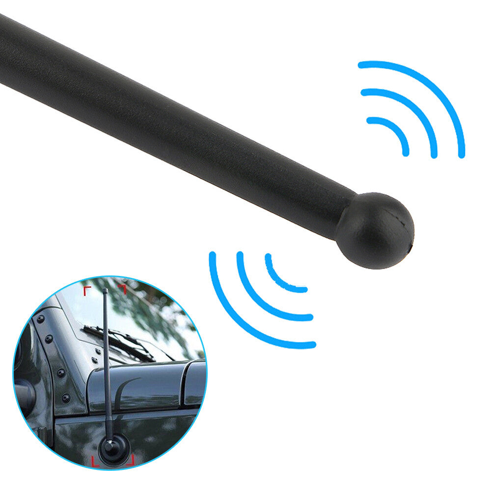 13-inch radio antenna reflector mast compatible with 8mm for Jeep for Wrangler JK 2007-2017
