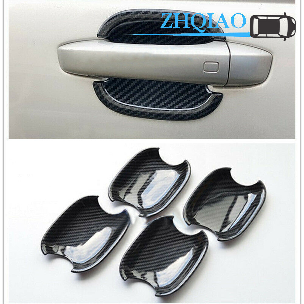Carbon Fiber Door Handle Bowl Insert Cover Trim Fit for Audi Q3 2012-2017