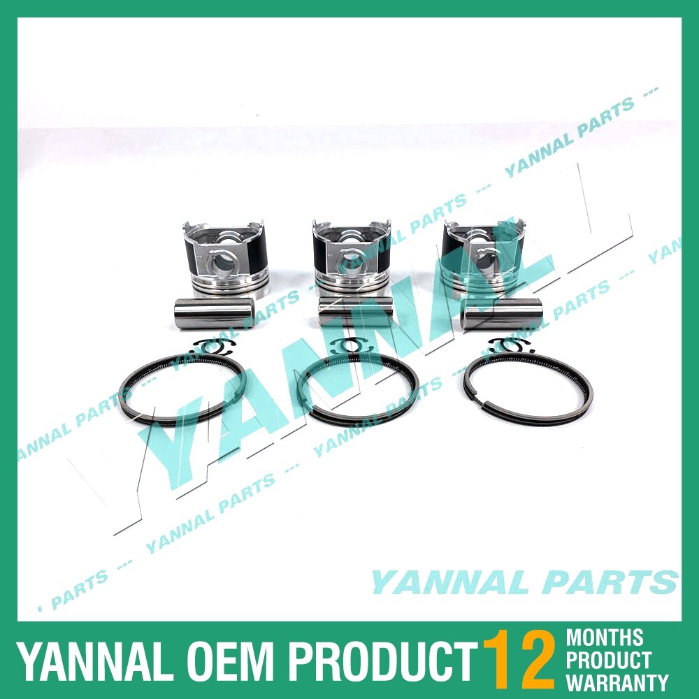 3-piece piston with piston rings + 0.5 mm for Yanmar 3TNV82 engine (oversized)
