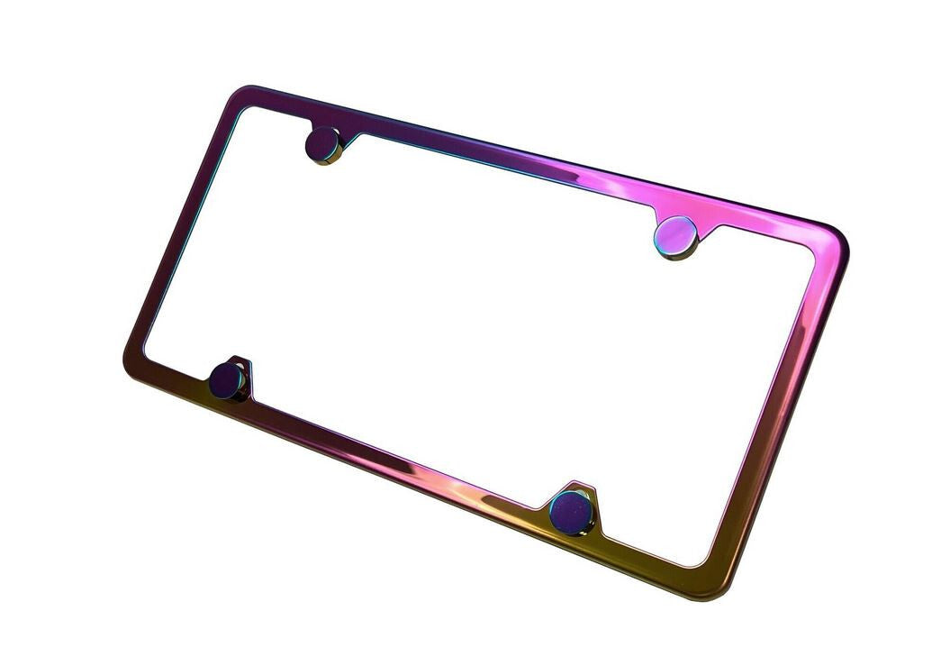 1 piece car license plate frame cover front cover rear trunk boot Neo Chrome for Honda
