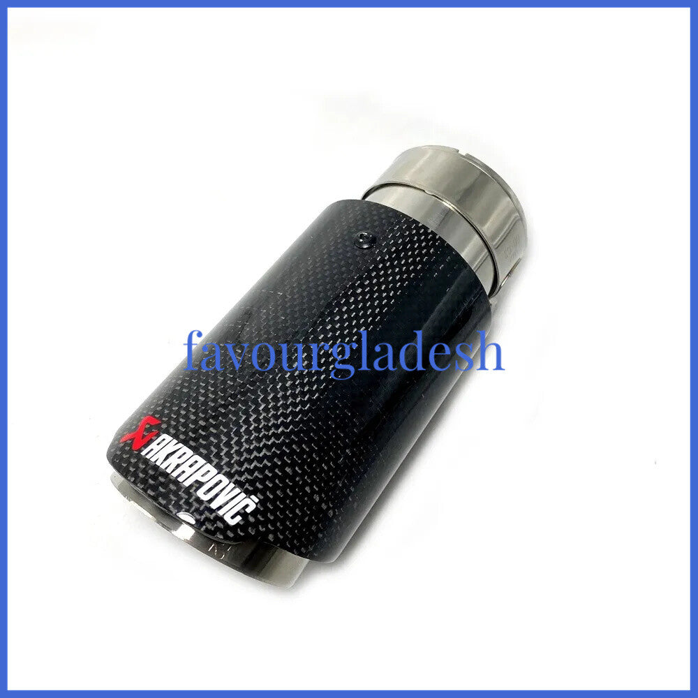 1 X IN 2.9 73MM OUT: 3.0 76MM Akrapovic Glossy Carbon Fiber Pipe Exhaust Tip