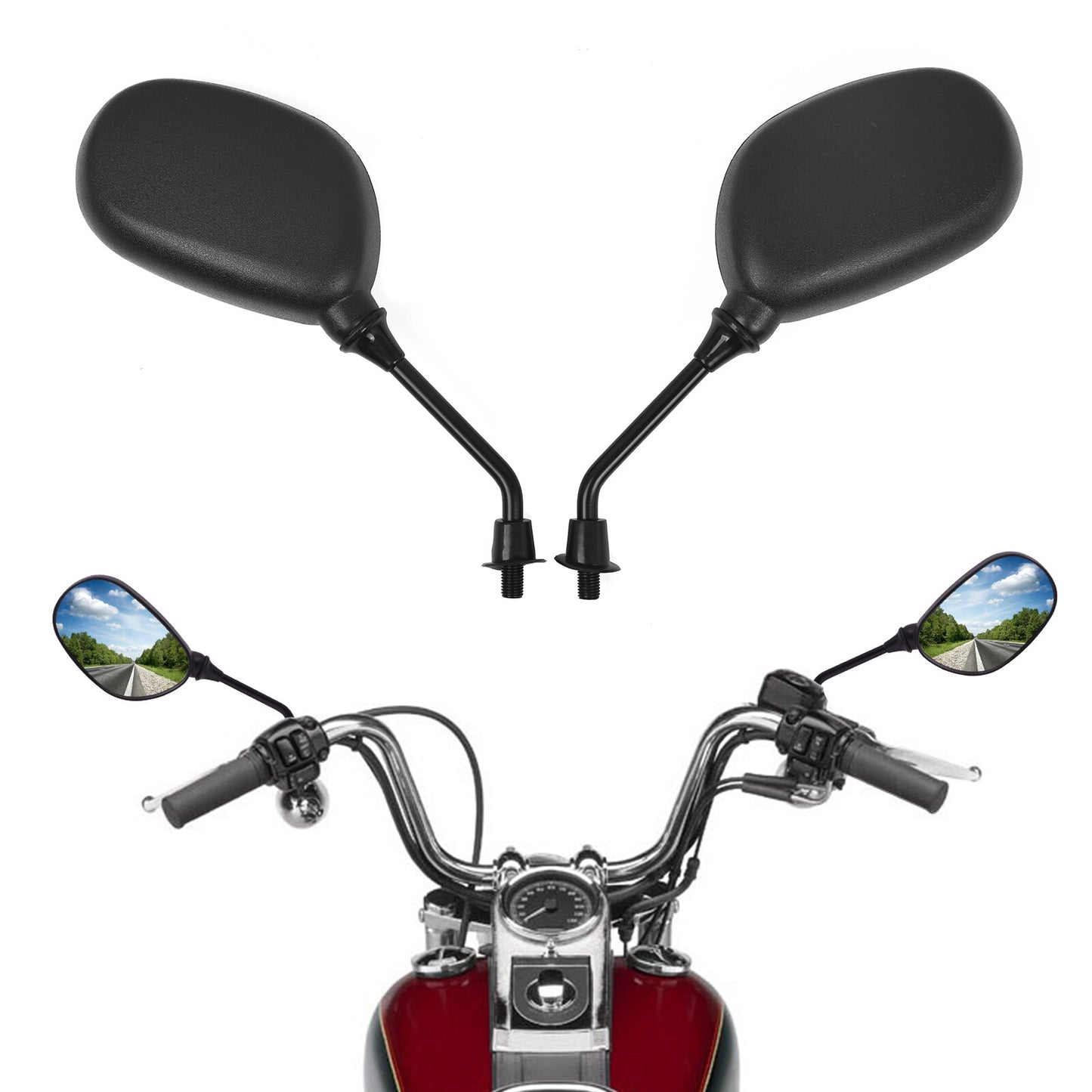 ATV Universal Rear View Side Mirrors With 7/8 Handlebar Mount For Honde for Yamaha