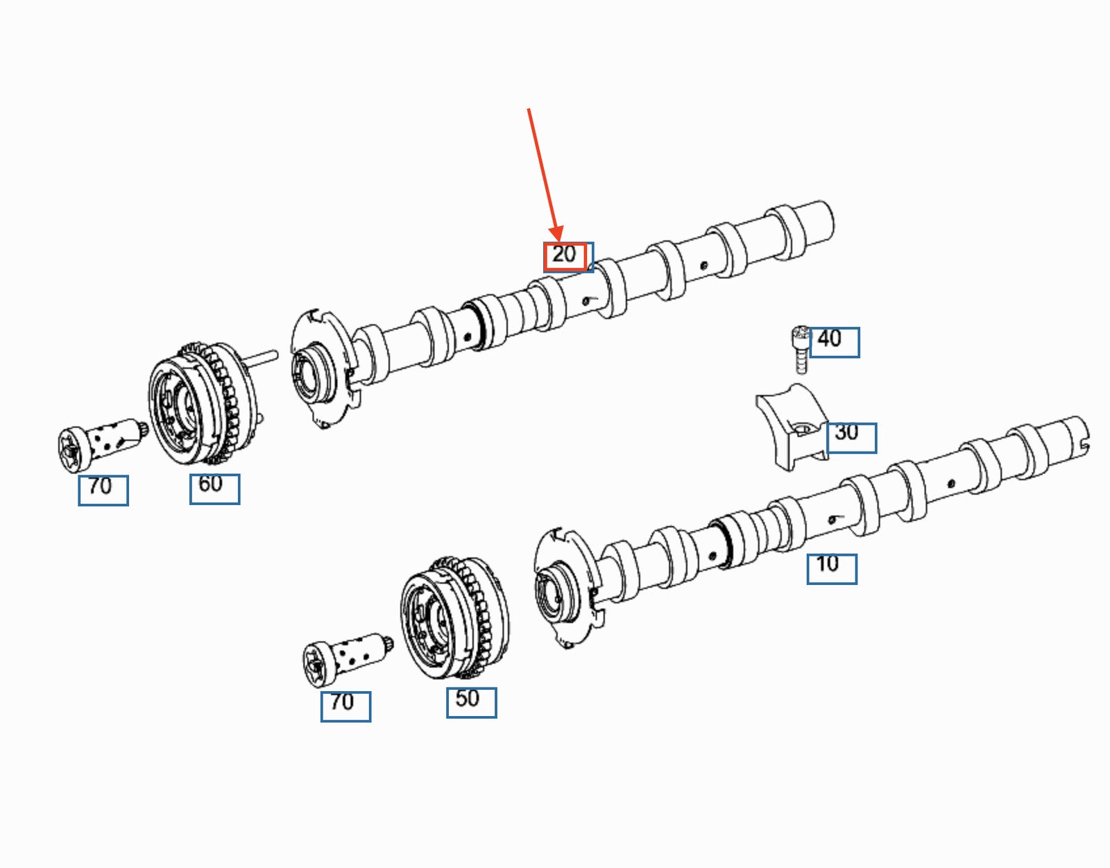 A2780509301 New engine socket camshaft left for MERCEDES-BENZ ML W166