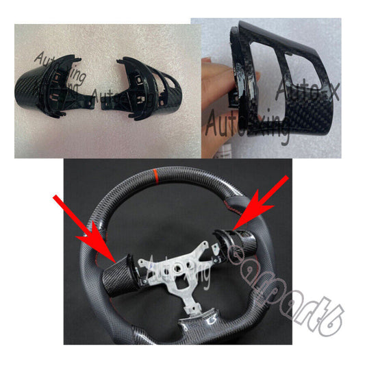 New C6 for Corvette Carbon Button Cover Steering Wheel Trim Replacements 2006+