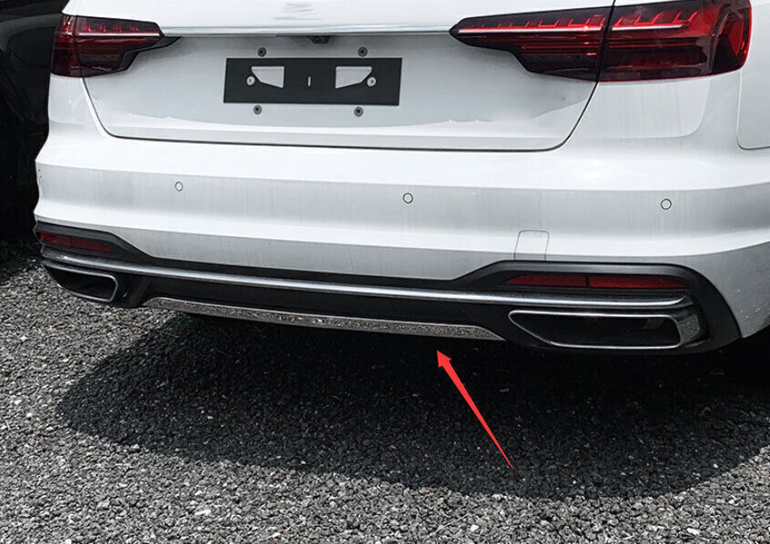 for Audi A4 S4 2020-2024 Silver Titanium Rear Bumper Lower Protector Strip Guard