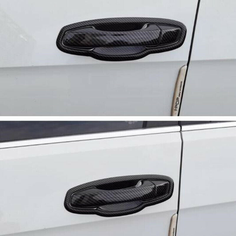 Carbon Fiber 4PCS Door Handle Bowl Cover Trim for VW for GOLF 7 MK7 2013 2014-2019