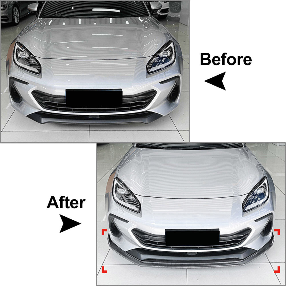 Front Bumper Spoiler Splitter Lip Body Kit for Subaru BRZ 2021-2024 2024
