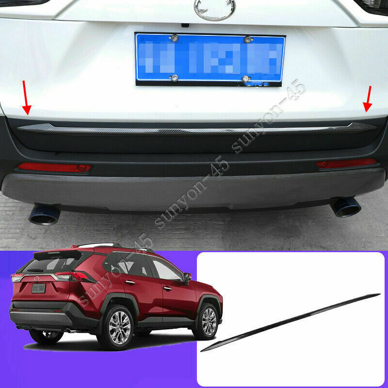 for Toyota RAV4 2019-2023 Carbon Fiber Look Rear Door Trunk Lid Lower Strip Trim