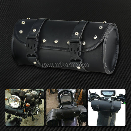 Motorcycle Handlebar Sissy Bar Bag Saddlebag Fork Roll Barrel Bag Fit for Harley