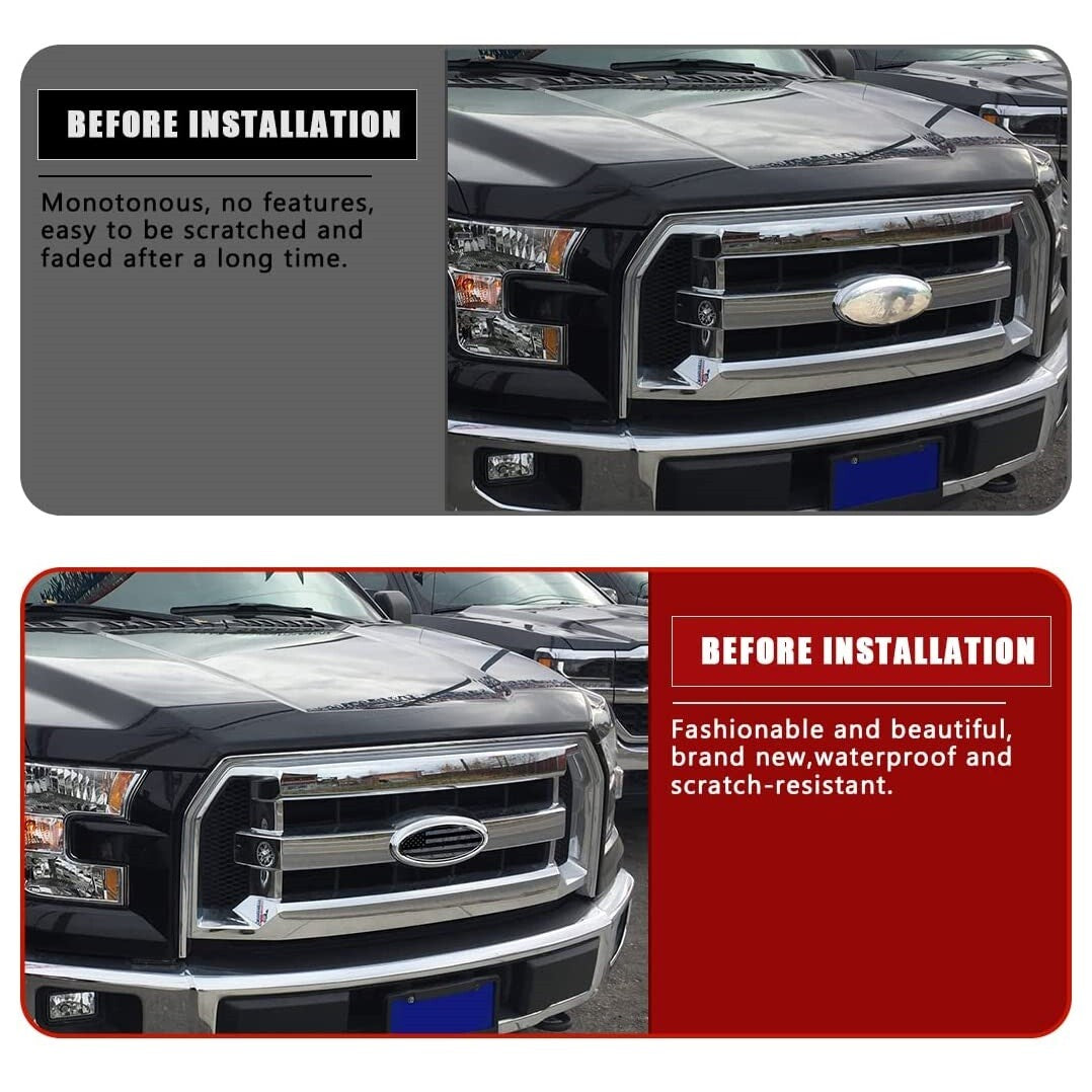 2pcs 9inch  for ford  F150 US Flag Front Grille Tailgate Emblem Oval Badge Decals