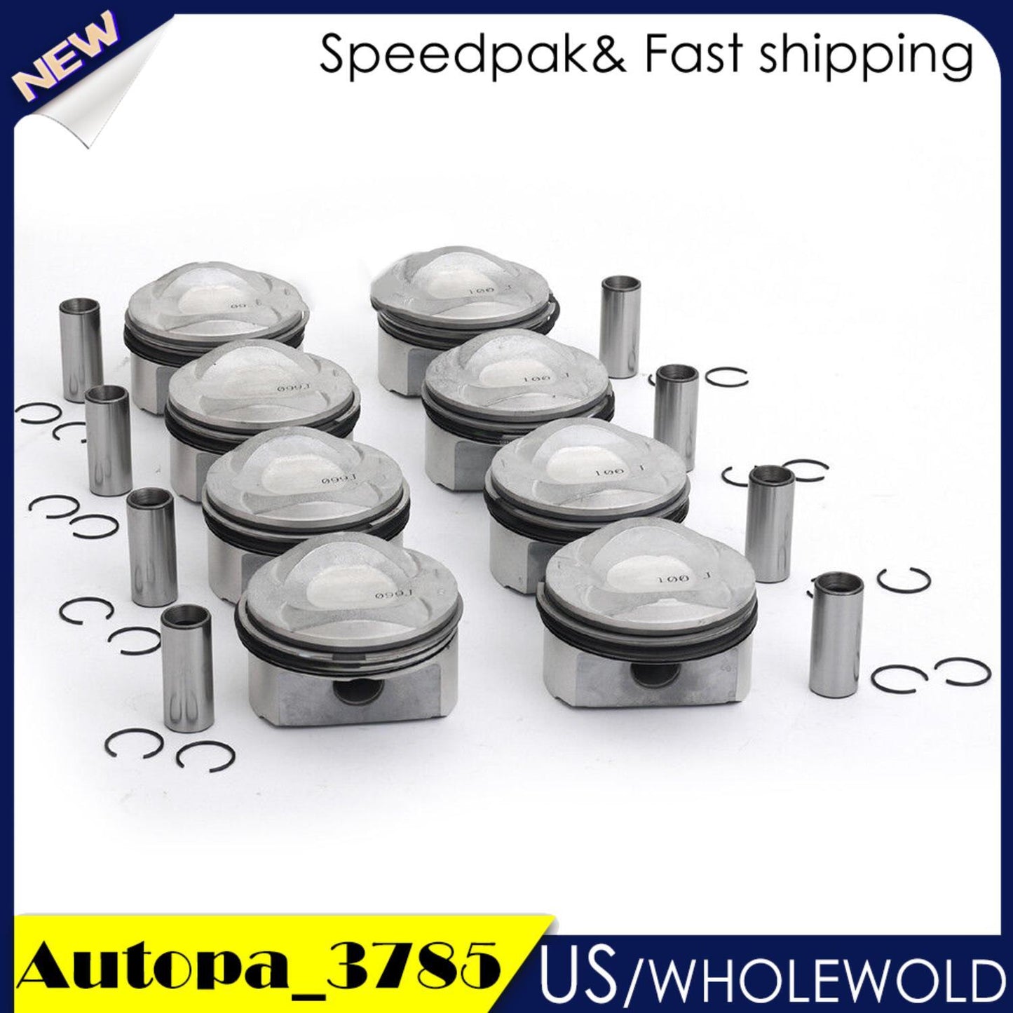 Pistons Rings Set ¦µ84.5mm Pin Wrist ¦µ20mm For 4.2L for VW Touareg for AUDI S5 A6 for A8 Q7