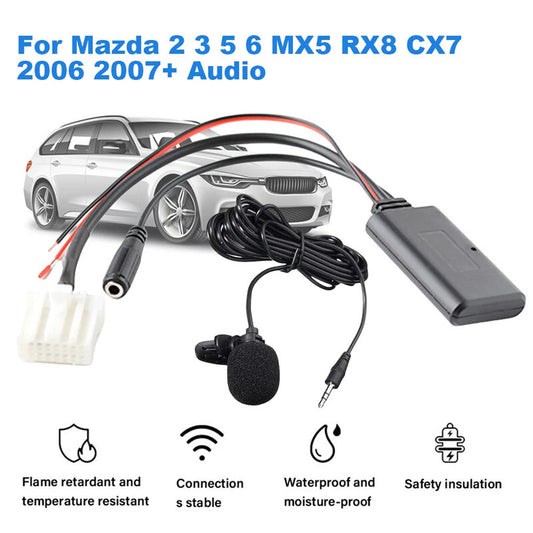 Car Radio Wireless Bluetooth Module Aux Adapter Music Audio Adapter for Mazda