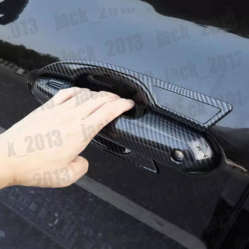 Carbon Fiber Door Handle Grand Bowl Cover Trim for Toyota Highlander 2021-2023