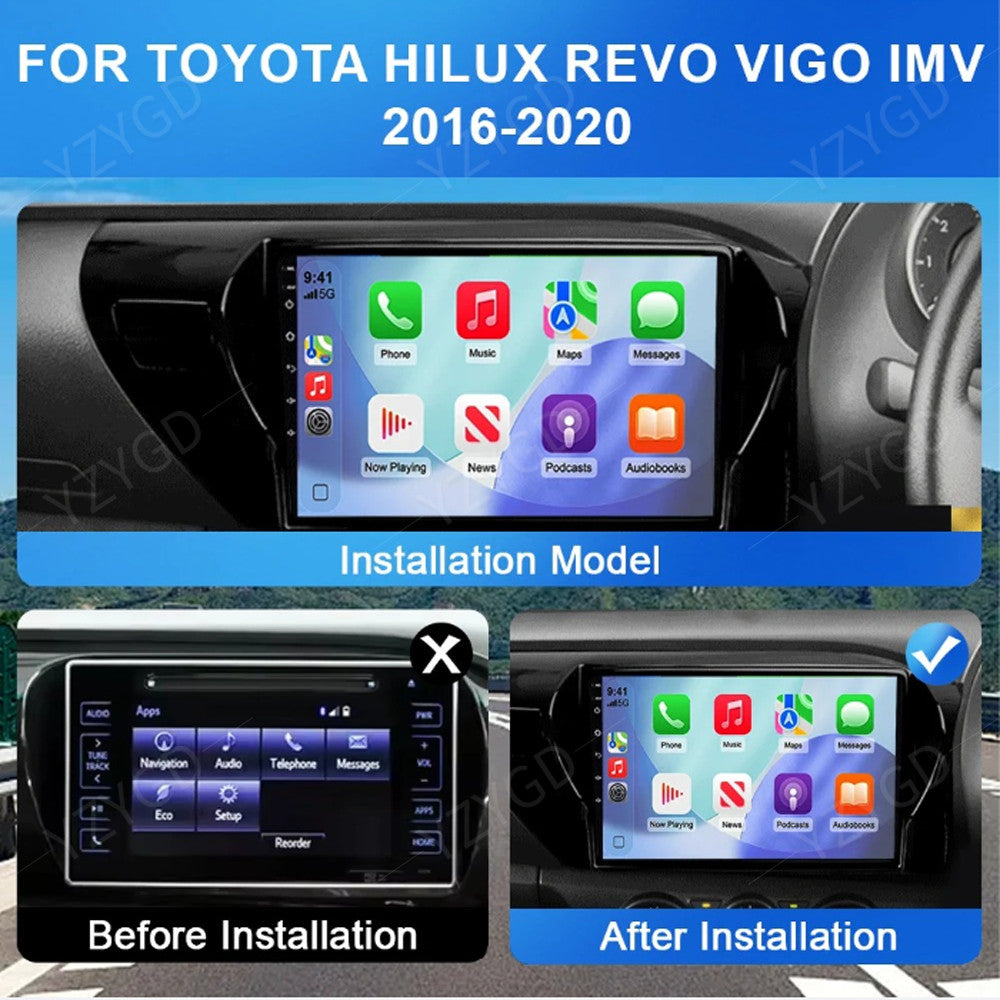 for Toyota HILUX REVO VIGO IMV 2016-2020 GPS CarPlay Car Radio Multimedia Screen