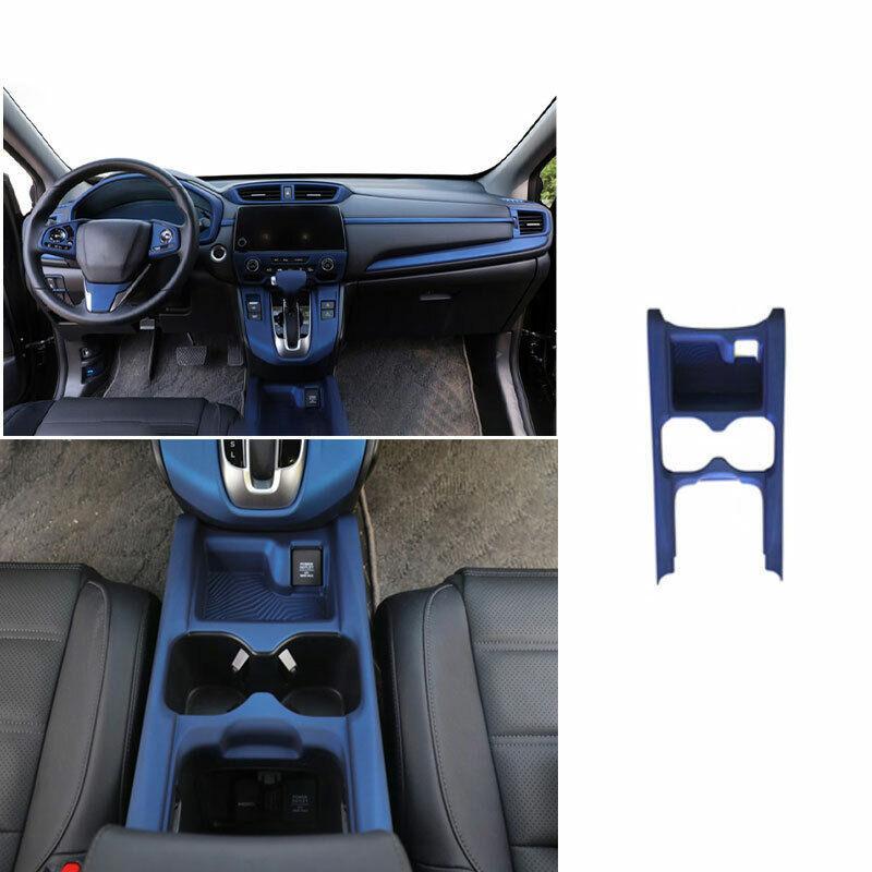 Matte Blue Middle Console Water Cup Frame Trim 1PCS for Honda CRV CR-V 2017-2021