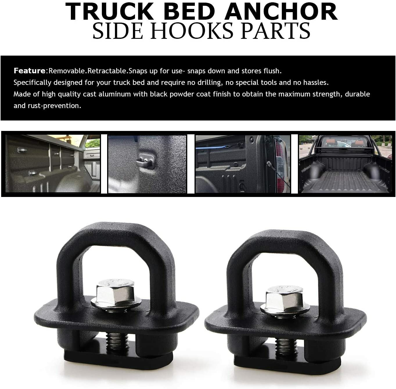 Lap-in anchors 6-pack, truck bed sidewall anchors suitable for 07-21 for Chevrolet Silverado