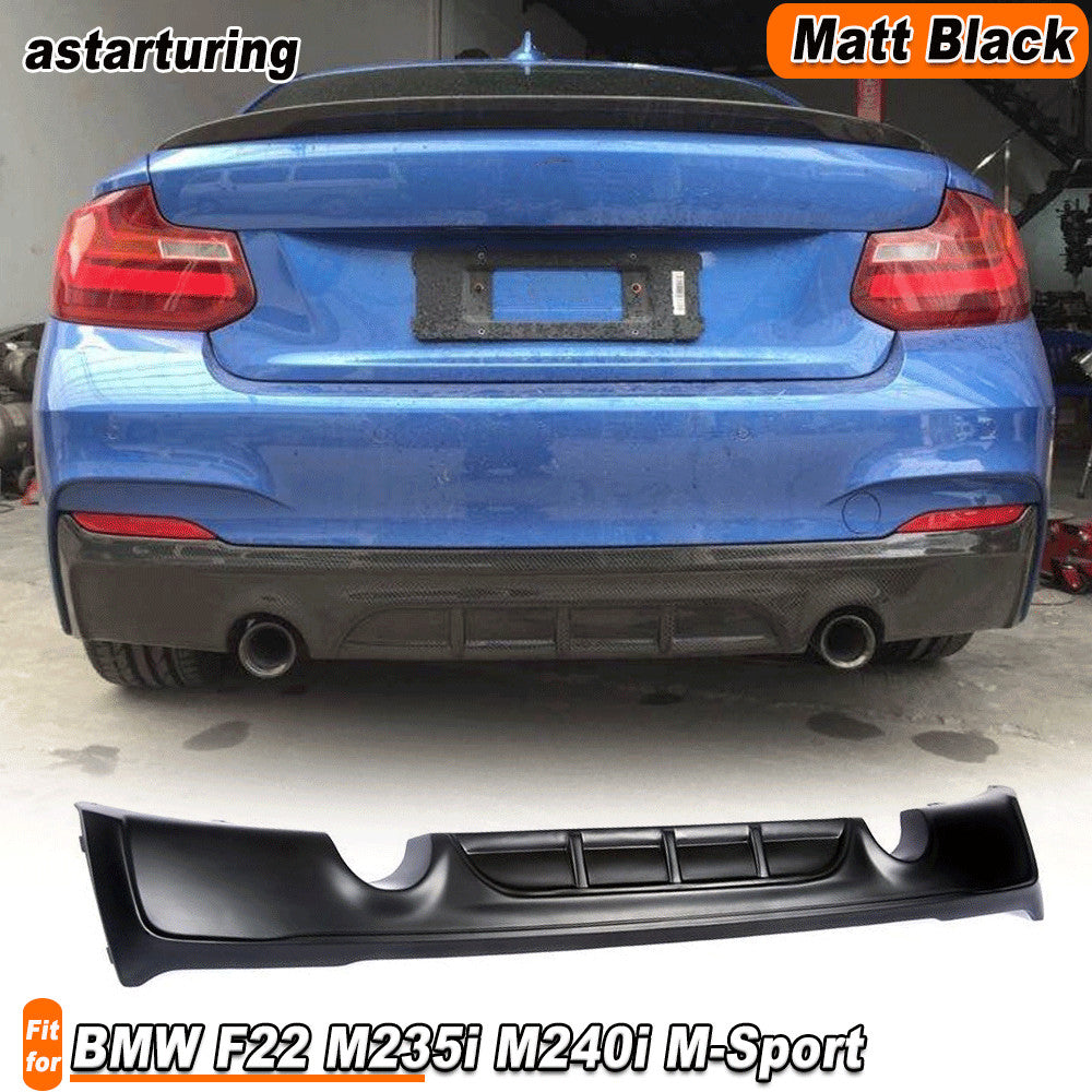 Fit for BMW 2 Series F22 M235i M240i M-Sport Matt Black Rear Bumper Diffuser Lip