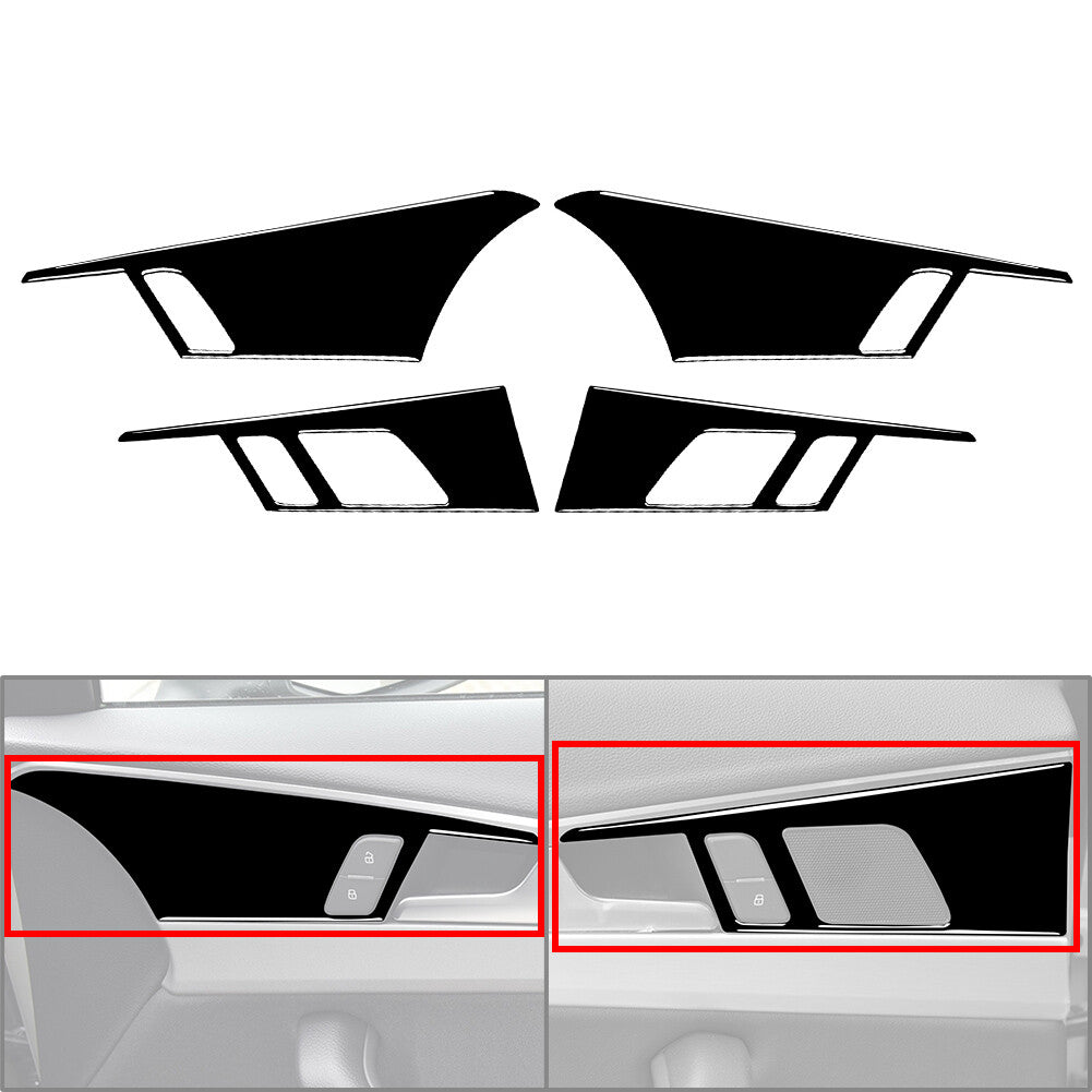 Piano Black Interior Door Handle Panel Cover Trim for Audi A4 B9 A5 S4 RS4