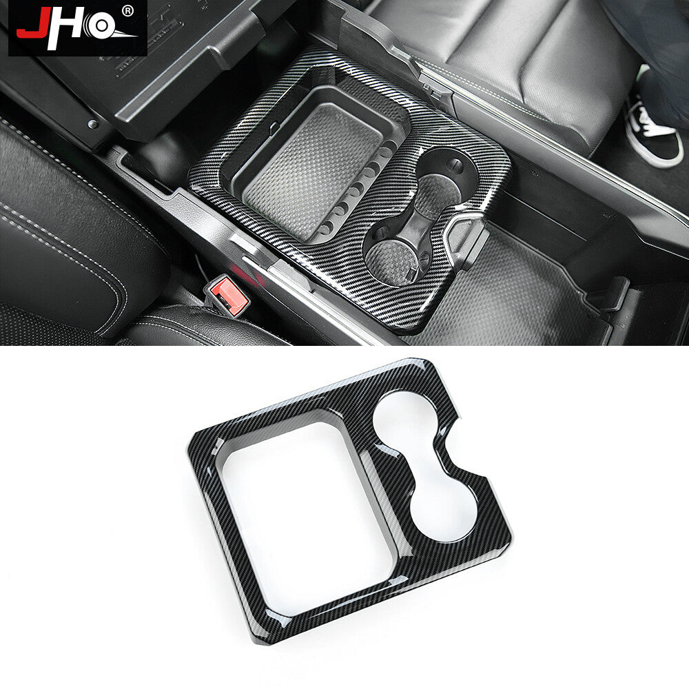 Carbon Fiber Front Water Cup Holder Cover Trim Decor for Dodge for Ram 1500 2019+