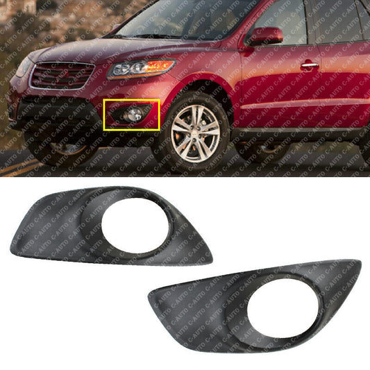 Pair for Hyundai Santa Fe 2010-2012 Front DriverPassenger bumper fog lamp cover