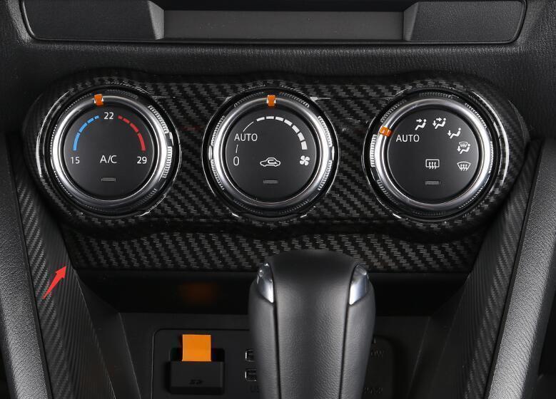 1P ABS Carbon Fiber Air Conditioning Switch Cover Trim for Mazda 2 CX-3 2016-21