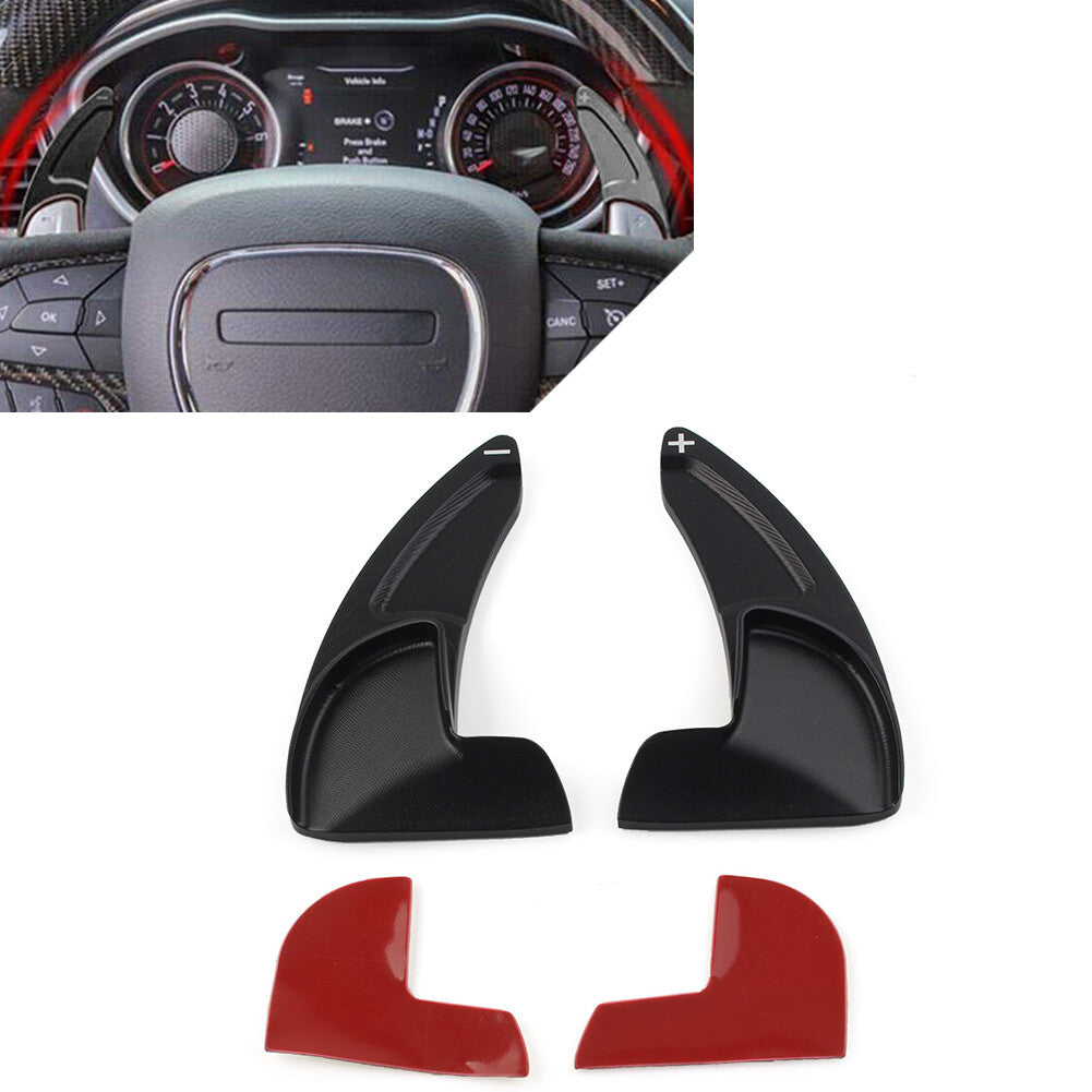 2pcs Steering Wheel Shift Paddle Shifter Extension Black Fit for Dodge for Jeep for Chrysler