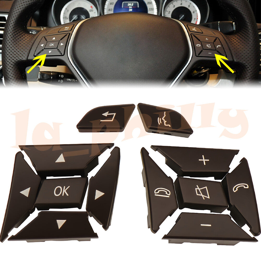LHRH Steering Wheel Control Switch Cover Brown for Mercedes for Benz C Class W204
