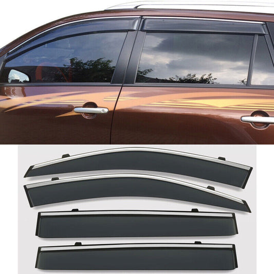 for Toyota RAV4 2013-2018 Window Visors Sun Rain Guard Deflector W/Chrome Trim