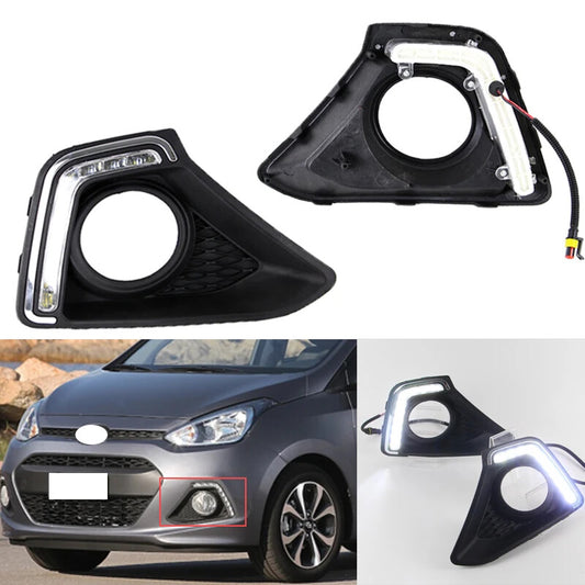 1 pair of LED fog light grille daytime running lights for Hyundai I10 GRAND 2013-2015