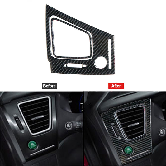 2X Carbon Fiber Driver Air Vent Outlet Trim Cover for Honda for Civic Coupe 2013-15