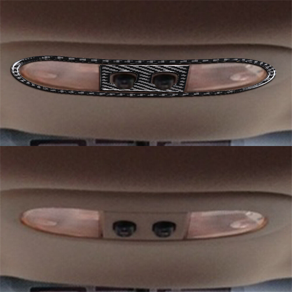 Carbon Fiber Car Roof Reading Light Lamp Panel Trim for Ford F-150 FX4 2004-2008