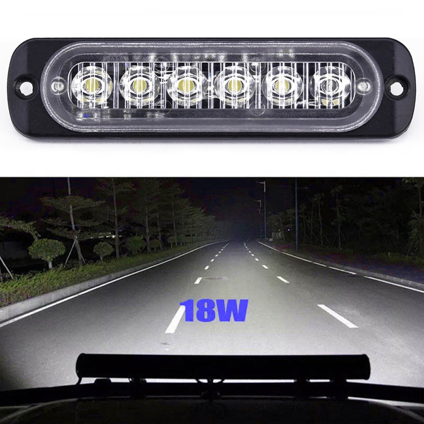 Universal Car Truck 6 LED Daytime Running Light DRL Daylight Fog-Lamp Headlight