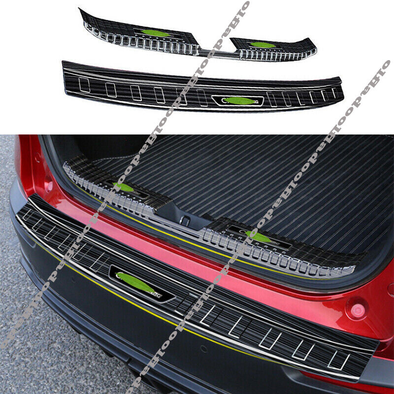 for Mazda CX-30 2020-2022 Black titanium Rear Bumper Sill Plate Protector Cover