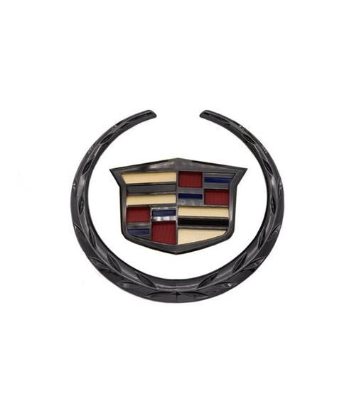 Suitable for Cadillac car rear badge, trunk boot wreath badge decal sticker, black 4
